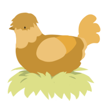 honeycomb, a gold and honey chicken with a head pattern