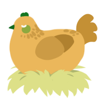 A honey and gold chicken with a neck-speckle pattern