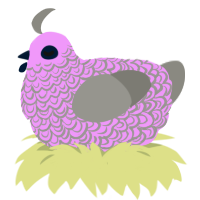 A lavender and ash chicken with a double-lace pattern