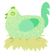 A apple and spring chicken with a double-lace pattern
