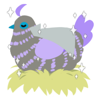 A ash and lilac chicken with a bar pattern