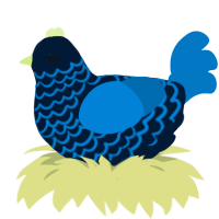 A tumblr and sapphire chicken with a lace pattern