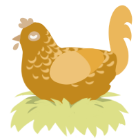 A ochre and honey chicken with a half-lace pattern