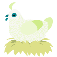 A white and apple chicken with a double-lace pattern