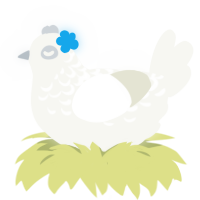 A white chicken with a half-lace pattern
