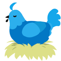 Beach Episode, a sapphire and sky chicken with a head pattern