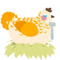 A cream and gold chicken with a half-lace pattern