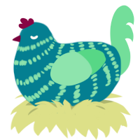 A sea and spring chicken with a bar pattern
