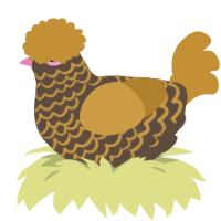 fish market turd, a bark and gold chicken with a lace pattern