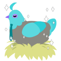 A ash and aqua chicken with a head pattern