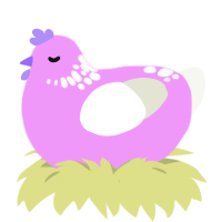 A lavender and white chicken with a neck-speckle pattern