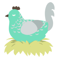 Satellite Galaxy, a mint and silver chicken with a half-lace pattern