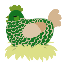(unnamed), a leaf and beige chicken with a lace pattern