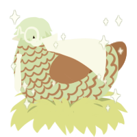 A gluppy and brown chicken with a lace pattern