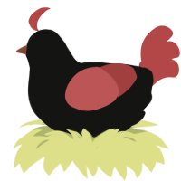Mars, a black and red chicken