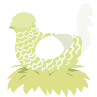 GetInto Hypnosis Mic, a lemon and white chicken with a lace pattern
