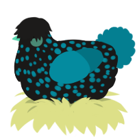 Sea Serpent, a sable and sea chicken with a speckle pattern