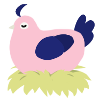 A rose and navy chicken