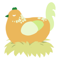 A honey and apple chicken with a neck-speckle pattern