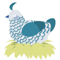 A silver and sea chicken with a lace pattern