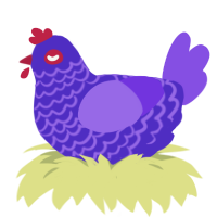 ultraviolet, a indigo and blurple chicken with a lace pattern