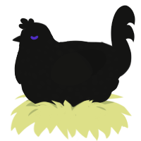 Unfamiliar Memory, a black chicken with a speckle pattern