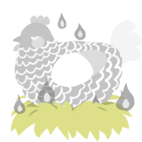 A silver and white chicken with a lace pattern
