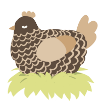 A bark and beige chicken with a lace pattern