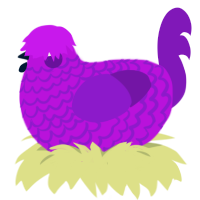 Paulia, a amethyst and violet chicken with a lace pattern