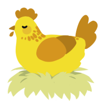 butter, a yellow and ochre chicken with a neck-speckle pattern