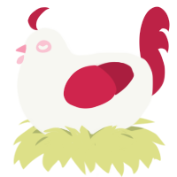 Peppermint, a white and crimson chicken