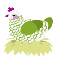 (unnamed), a white and chartreuse chicken with a lace pattern
