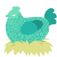 Sea Water, a mint and turquoise chicken with a double-lace pattern