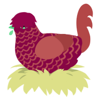 Strawberry Sauce, a maroon and red chicken with a lace pattern