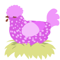 (unnamed), a orchid and lavender chicken with a speckle pattern