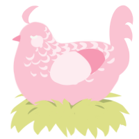 A rose chicken with a half-lace pattern