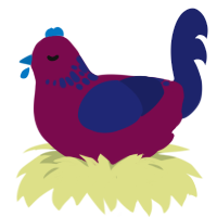 (unnamed), a wine and navy chicken with a neck-speckle pattern