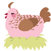 Rikkakuma, a rose and brown chicken with a half-lace pattern