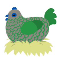 A ash and viridian chicken with a lace pattern