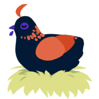 Great Fun SG, a tumblr and vermilion chicken with a neck-speckle pattern