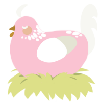 Sweet Treat, a rose and white chicken with a neck-speckle pattern