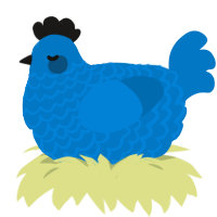 Sapphire, a sapphire chicken with a lace pattern