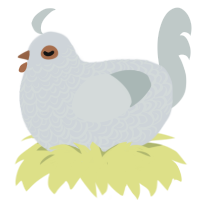 Angel Eyes, a mist and silver chicken with a double-lace pattern