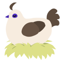 Ghost, a cream and bark chicken