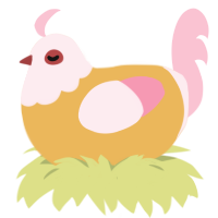 A honey and rose chicken with a head pattern