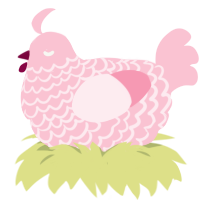 A rose chicken with a lace pattern