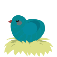 test 2, a teal and sea chicken with a bar pattern