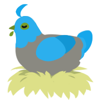 A ash and sky chicken with a head pattern