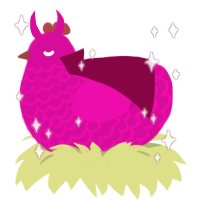 Prince James, a fuchsia chicken with a lace pattern