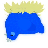 Lithium, a ultramarine chicken with a speckle pattern